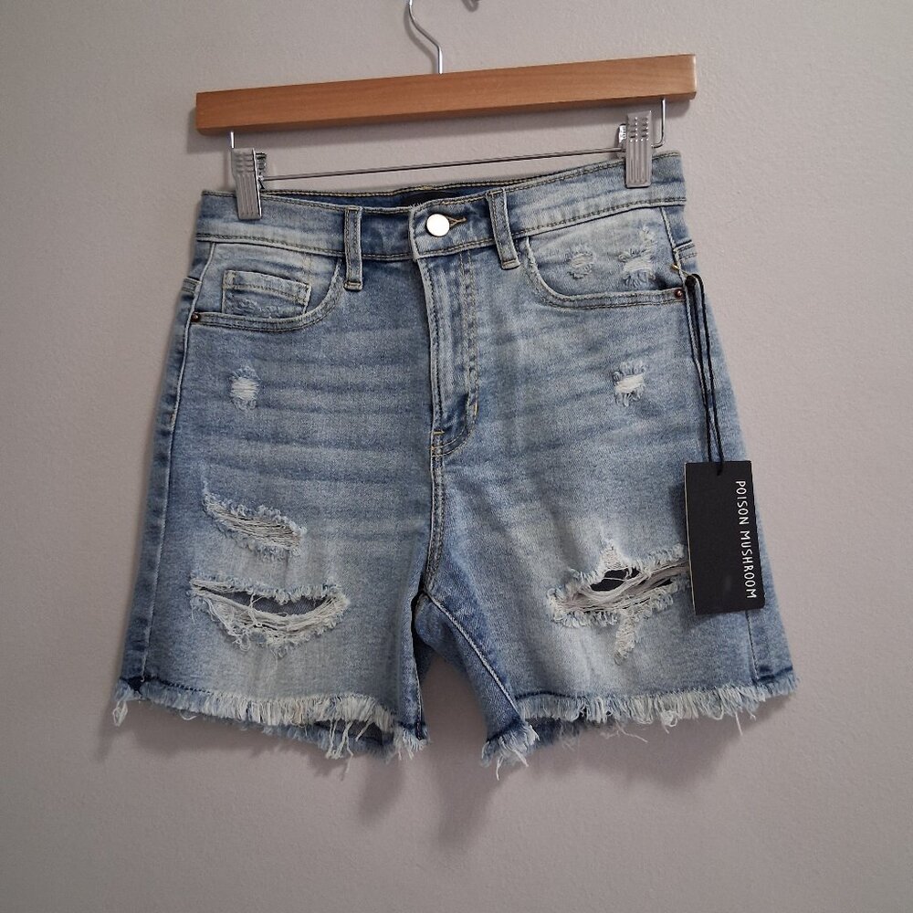 Poison Mushroom NWT Cutoff Distressed Denim Jean Shorts Size Small